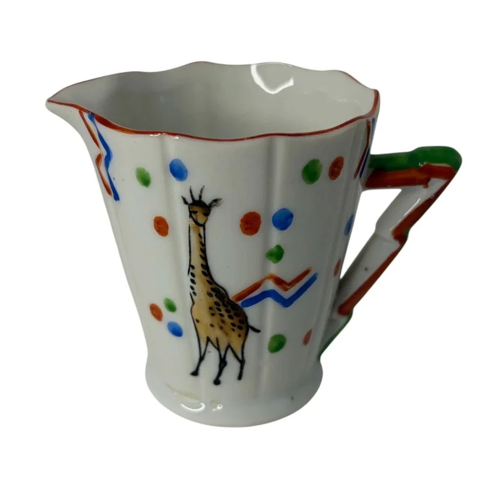 Vintage Japan Giraffe Creamer Sugar Bowl Set‎ Hand Painted Art Deco Original Box